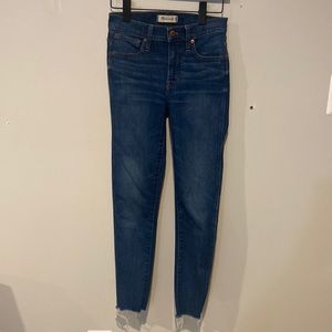Madewell 9" High-Rise Raw Hem Skinny Jeans in Sz 26